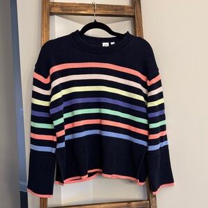 GAP Multicolor Striped Crew Neck Sweater